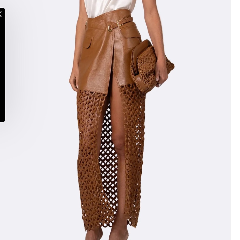 NONCHALANT LABEL - honey 
Kallan Leather Skirt NWT S
